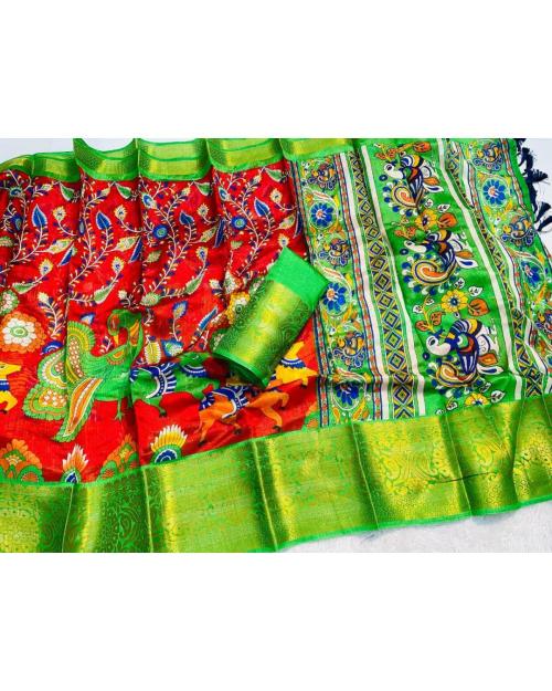 Buy Radha's Inch Gold Zari Pencil Jacqrad Weaving Border Dola Silk