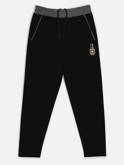 HELLCAT Trendy Black Solid TrackPant for Boys | Non Returnable