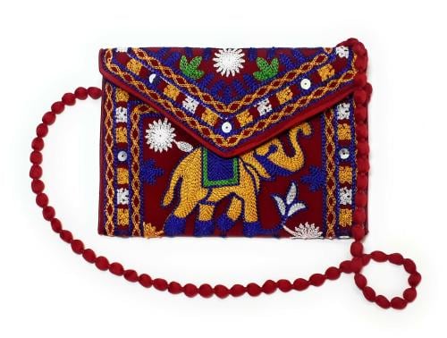 ELEPHANT VELVET ENVELOPE SLING BAG