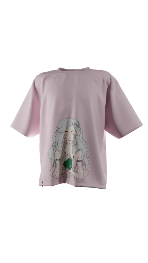 Dank Attires Official Game Of Throne: Oversized T-shirt for Women - Pink (M)