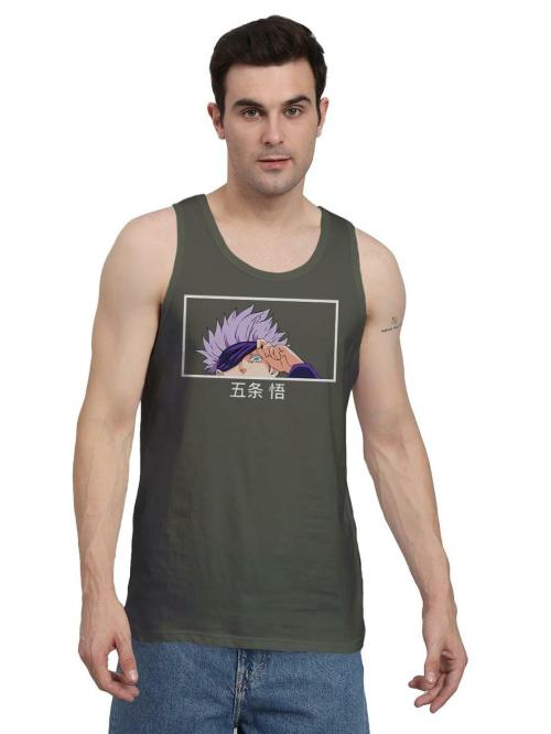 Peppyzone Anime Printed Cotton Tank Top Vest for Men