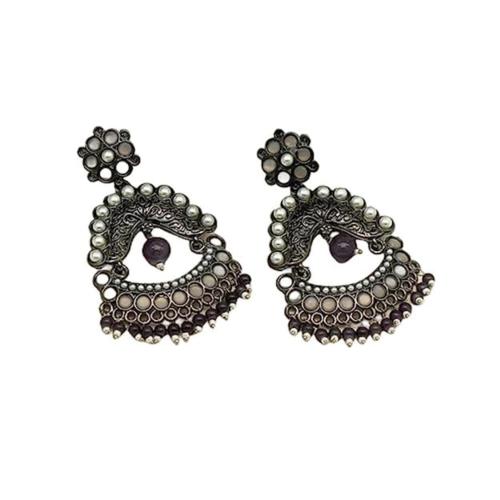 Aasira Silver-Plated Big Jhumka Earrings Silver For Women And Girl
