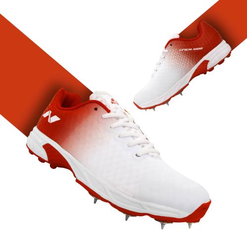 Buy Nivia crick1000 (BATTING) Cricket Shoes (White/Red) UK7 Online at