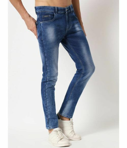 CORIDO Dark Blue Skinny Fit Stretchable Denim Jeans for Men