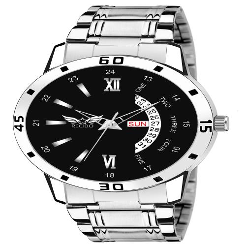 RECIDO Day And Date Functioning Stainless Steel Boys Quartz Analog Watch - For Men