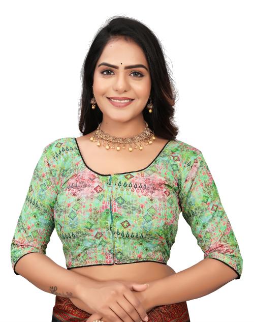 RAMBHA Crochet digital print georgette Woman Fancy Blouse
