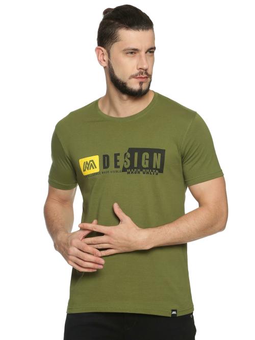 Buy MASH UNLIMITED Solid Men's Round Neck Green Tshirt Online at Best