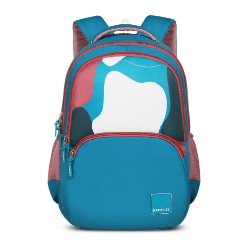 Priority Sky Blue Polyester College Backpack For Unisex | Stylish Office Bag For Men & Women