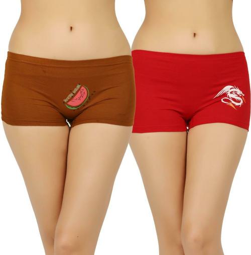 Vaishma Women Multicolor Solid Cotton Blend Pack of 2 Panties