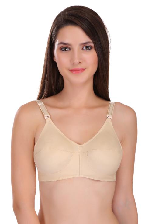 Featherline Women Beige Pure Cotton Single Minimizer Bra ( 44E ) |Teenager |Full Coverage |Non Padded |Pure Cotton |Everyday |Skin |Minimizer Bra |B, C, D, E Cup