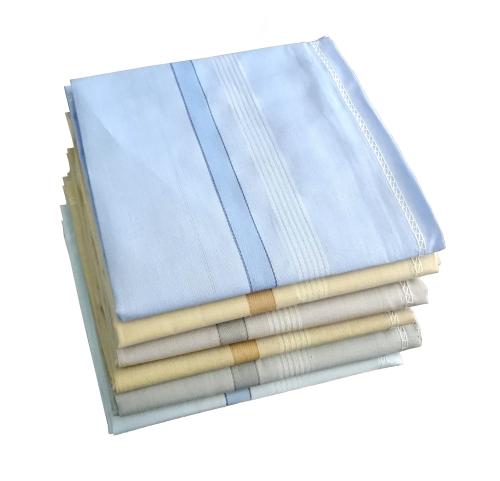 S4S 100% Cotton Pack of 6 Premium Handkerchiefs Hanky For Men, Light Colour Assorted, Large Size(46CM X 46CM)