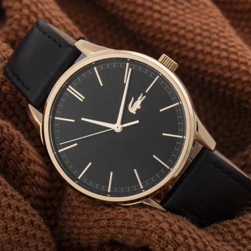 LACOSTE VIENNA Quartz Black Round Dial Men's Watch- 2011102
