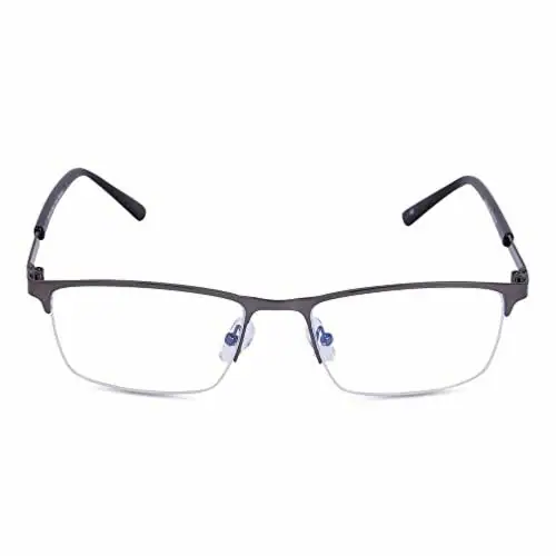 Lekya Blue Light Blocking Transparent Computer Glasses Half Rim Frame (Men and Women)