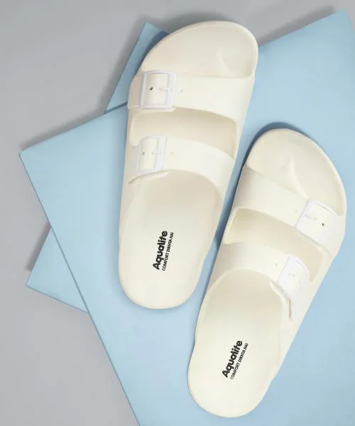 Aqualite White Stylish & Trendy Sliders For Men