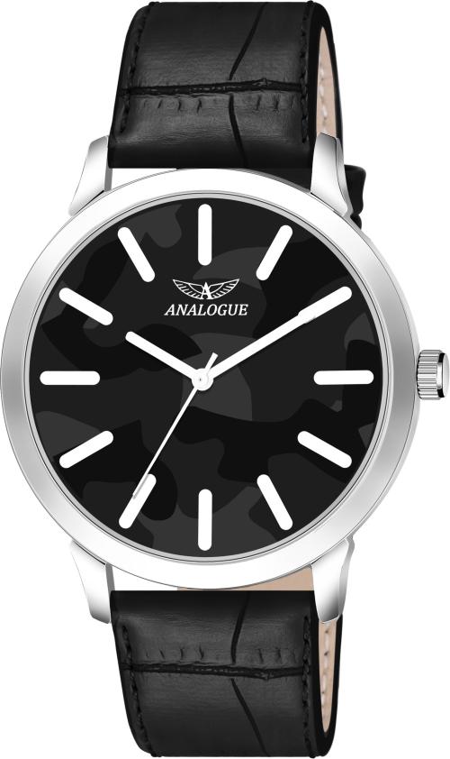 ANALOGUE Ultra Slim Analog Black Dial and Strap Watch for Men and Boys (ANLG-484-BLACK)