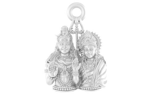 Akshat Sapphire Pure Silver God Shiva Pendant Suitable For Womens