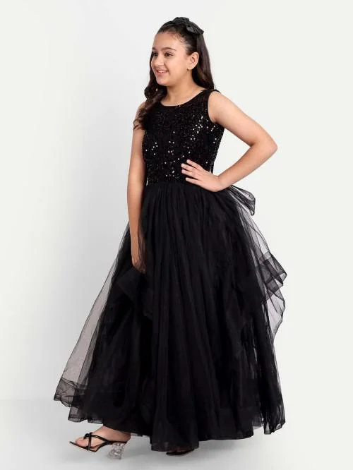 TILISM Girls' Maxi Dress Gown with Can Can Inside Party Dresses