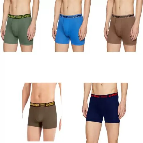 GO SMART Underwear for men's solid cotton pack of 3 multicolor briefs for men- 2 extra large
