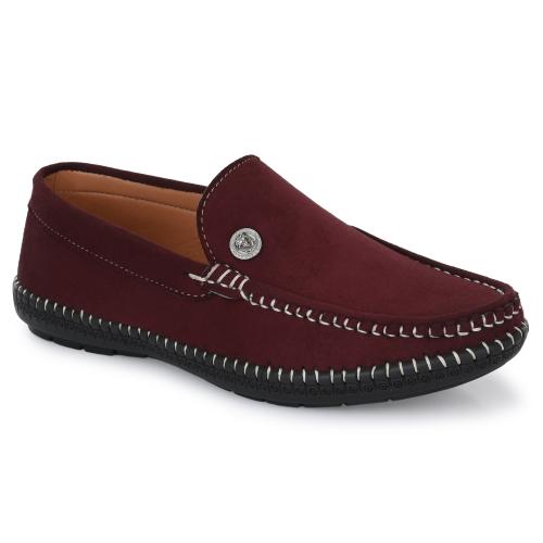 ROWLANS Men's Maroon Comfortable/ Outdoor/ Casual Synthetic leather Slip-On Lofers