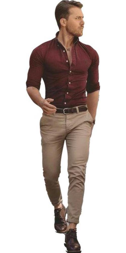 DHARMESH ENTERPRISE Men Maroon, Beige Printed Polycotton Unstitched Shirt and Trouser Material (Free Size)