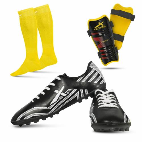 Vector X Combo of X-Force Shoe, Pair of Shin Guard & Pair of Stockings Football Kit