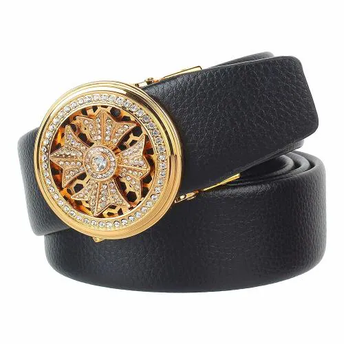 Imperior Men's Golden Color Spinner Buckle Premium Quality Belt