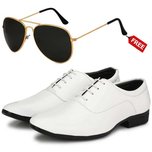 Vitoria Stylish & Trendy Men's White Lace-Up Sythetic Leather Formal ...