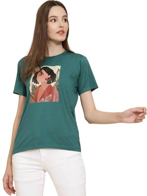 Turritopsis Women Casal Digital Print Viscose T Shirt (M)