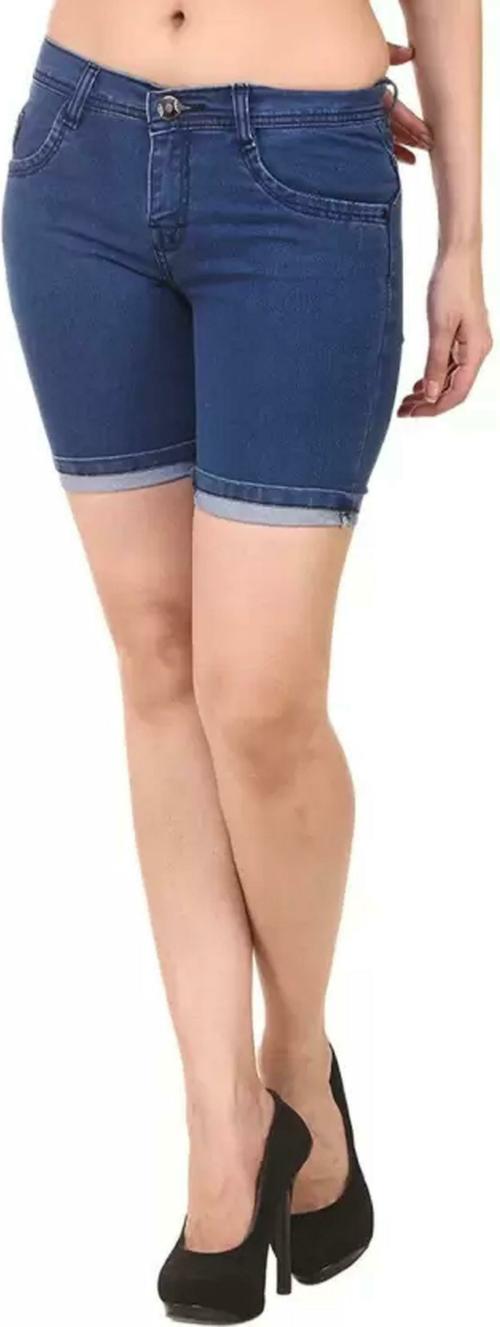 KEX Solid Women Denim Blue Denim Shorts