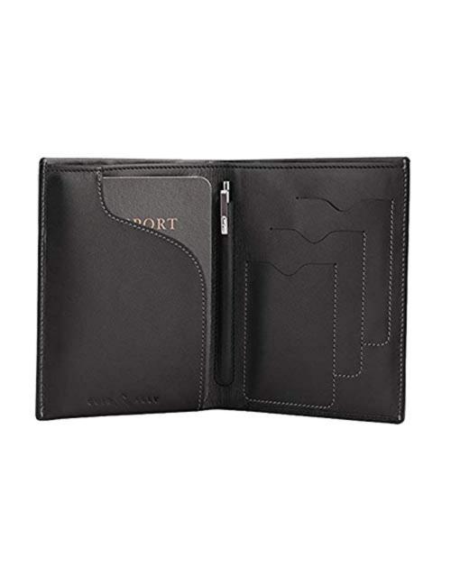 CUIR ALLY Voyager Smart Passport Wallet (VS-Black)