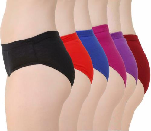 Yana Women Solid Cotton Blend Pack of 6 Panties