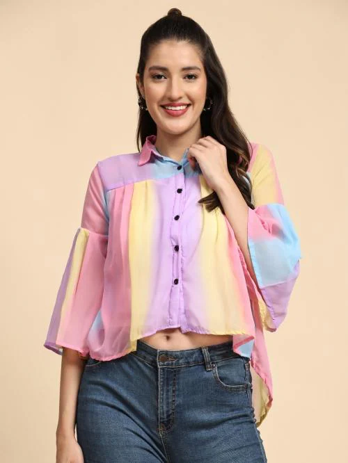 VASTRASKY GLOBAL Women's Western Wear Desiger Georgette Fabric Top