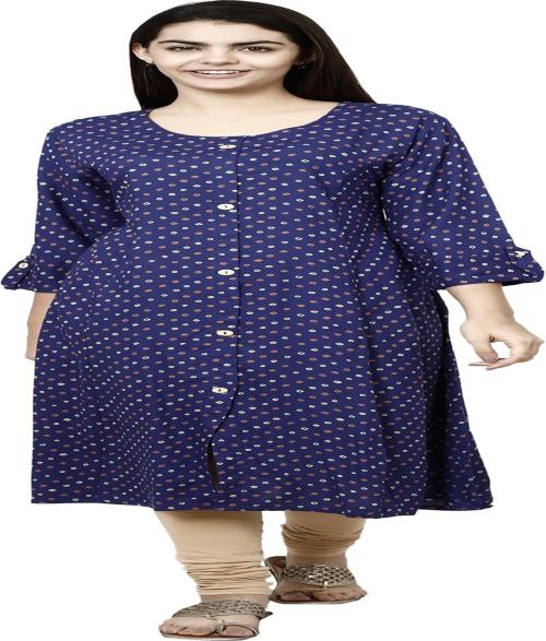 TAVAN Women Bandhani Straight Kurta (Blue)