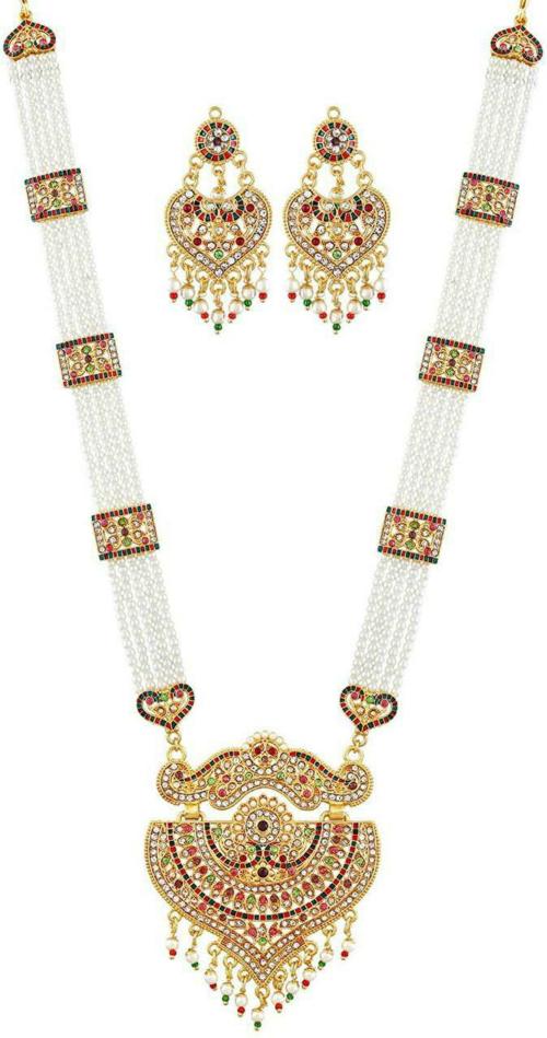 Buy TONOLIKA JEWELLERY Goldplated Brass Jewellery Set (Multi Color
