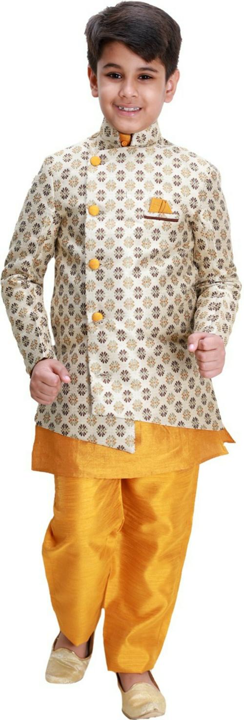 Buy Fourfolds Boys Full Sleeve Kurta and Pyjama Set Online at Best