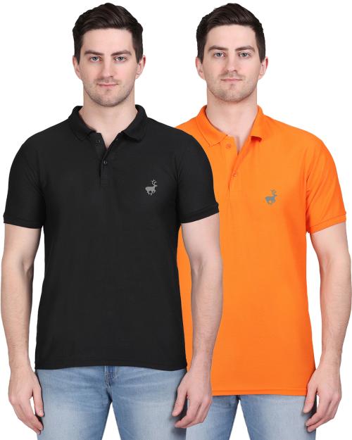 Ansh Fashion Wear Polo T-Shirts Pack of 2 for Men's and Boy's-White-Black T-Shirt for Men | Mens T-Shirt | Trendy T-Shirts for Men