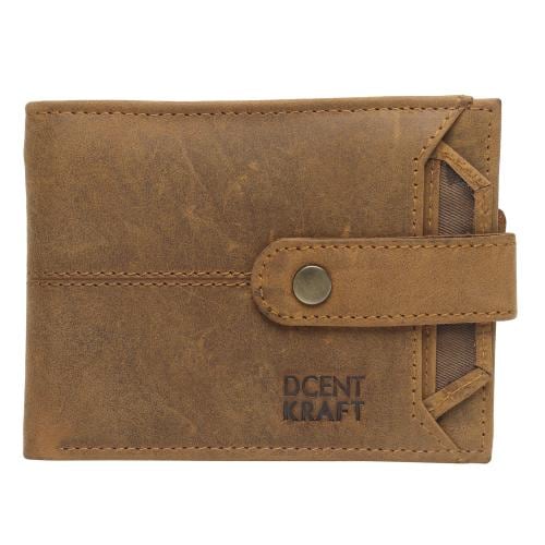 DCENT KRAFT Genuine Leather RFID Blocking Slim Wallet For Men, Casual Designer Brown Leather wallet