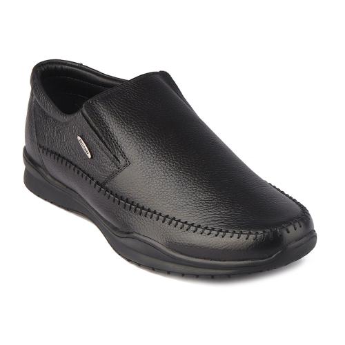 Red Chief Black Leather Formal Slip on shoes for Men