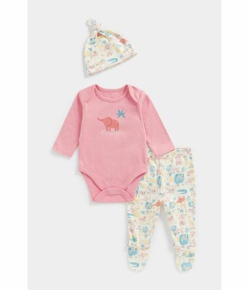 Mothercare Unisex Full Sleeves Safari Print Gift Set -Multicolour