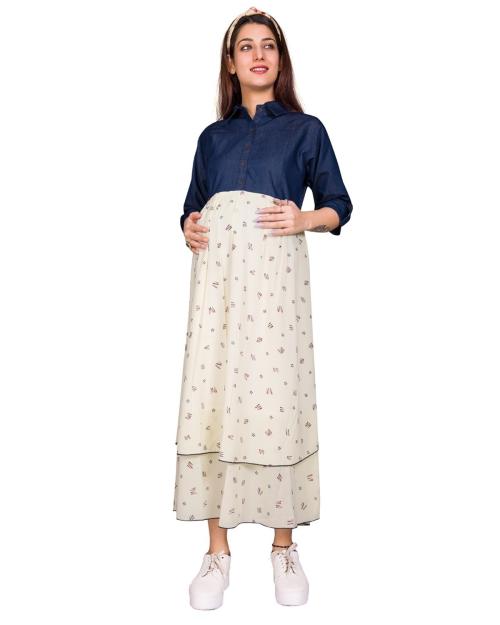 MOMTOUCH MATERNITY Women's Knee Length Maternity/Feeding/Nursing Dress