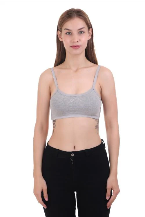 VS Beauti Women's Pure Cotton Flexi Fit Lightly Padded 6 Strap Sports Short Bralette Bra