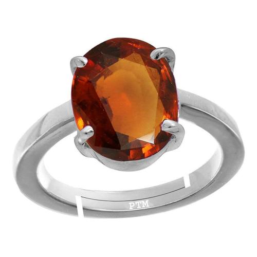 Ptm Hessonite 7.5 Carat Natural Gemstone 925 Sterling Silver Adjustable Ring