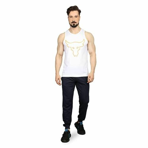 Zylas Men's Printed Tank Top (White)