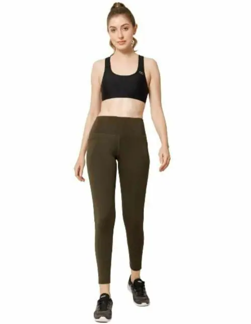 Emberge Women's Gym Wear Tights | Track & Yoga Pants for Women Workout & Exercise with Mesh Insert & Side Pockets