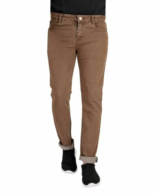 RAGZO Brown Men Jeans Pant Stretchable - 36