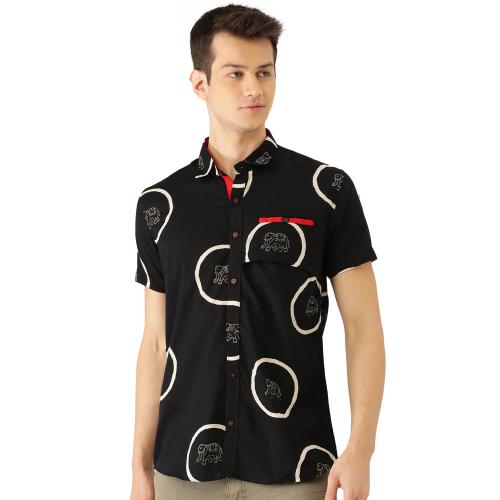 Tistabene Black Elephant Printed Shirt