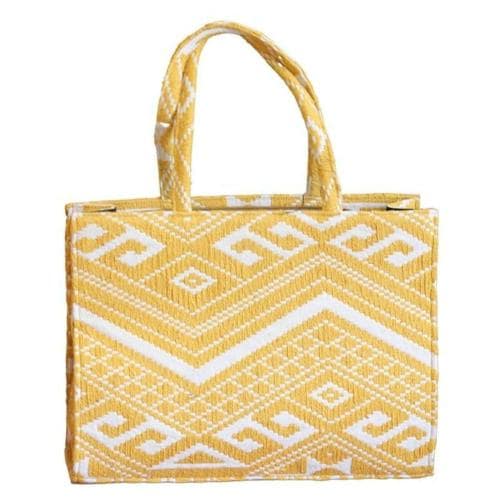 BOWS ARE WOWS Women's Jacquard Large Size Shoulder Tote Bag|Multicolour|16X11 INCHES