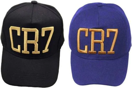 Babji Men CR7 Black and CR7 Blue Baseball Cap (Pack of 2)