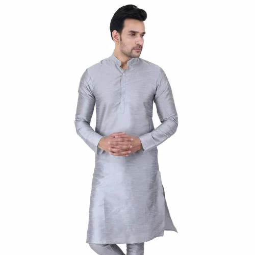 HUZUR Grey Mens Silk Plain Kurta Only l Huzur l Silk Kurta l Slim Fit l Latest Design l Ethnic l Set l Fashion l Kurta set l For Men