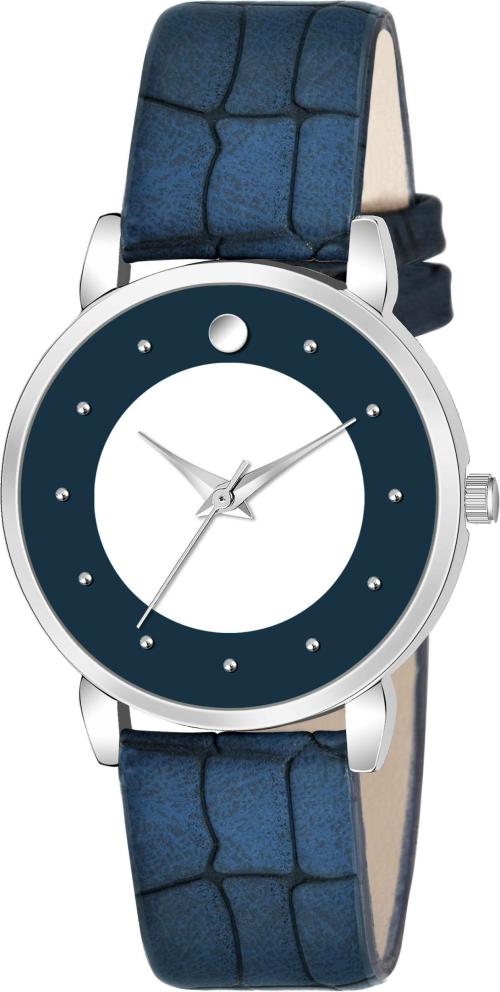 CLOUDWOOD Analog Watch Wrist Blue Dial with Blue Watch Strap for Womens And Girls